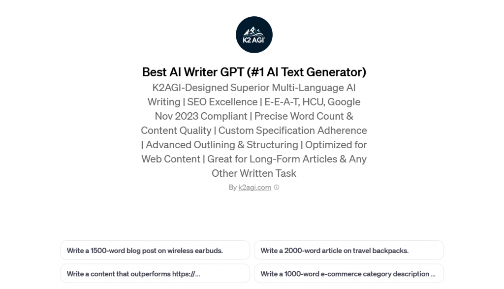 GPT Best AI Writer